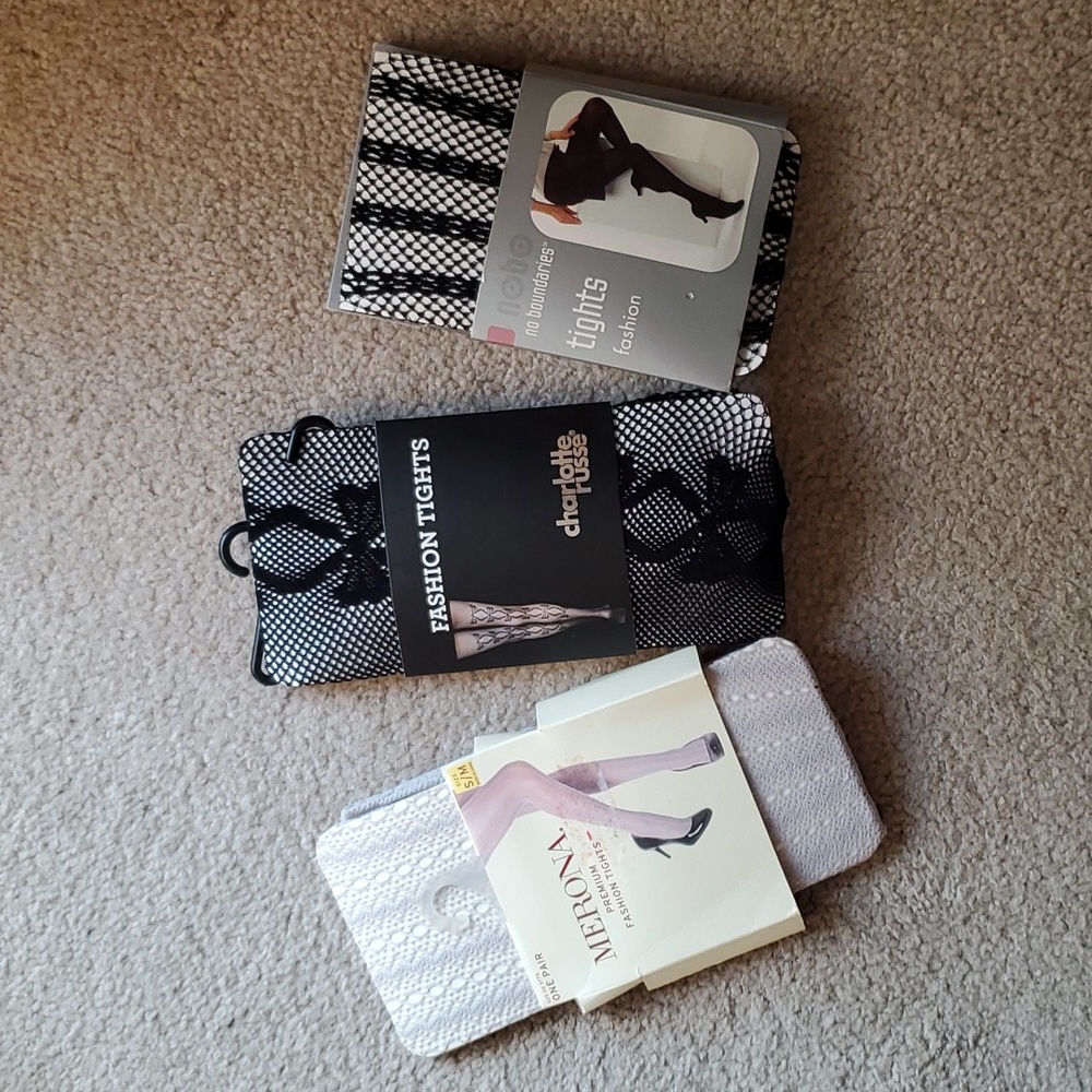Bundle of 3 Pairs of Tights in S/M by Merona, Charlotte Russe & NOBO